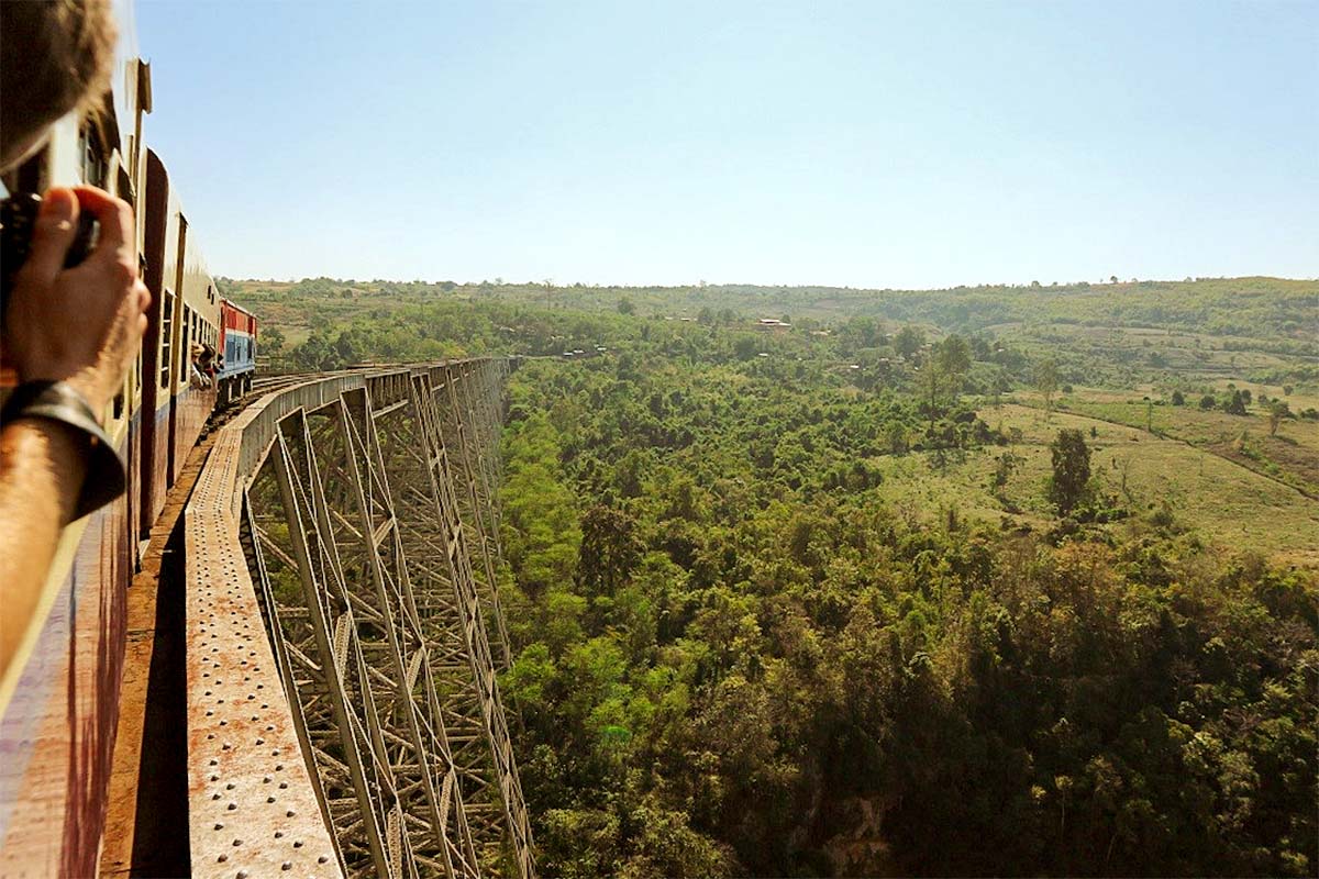 HsiPaw The view from the train through Goteik Viaduct Hsipaw Shan State1